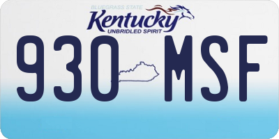 KY license plate 930MSF