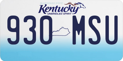 KY license plate 930MSU