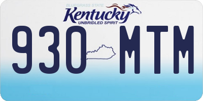 KY license plate 930MTM
