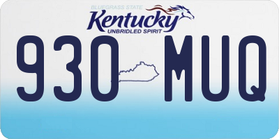 KY license plate 930MUQ