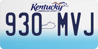 KY license plate 930MVJ