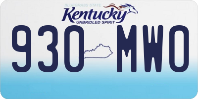 KY license plate 930MWO