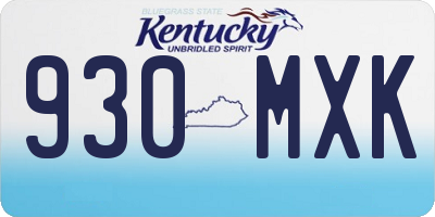 KY license plate 930MXK