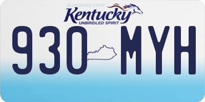 KY license plate 930MYH
