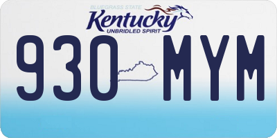 KY license plate 930MYM