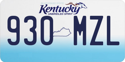 KY license plate 930MZL