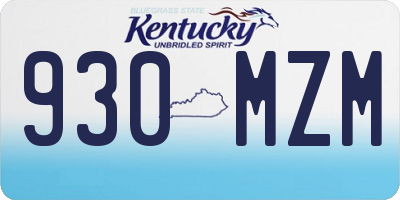 KY license plate 930MZM