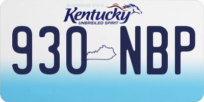 KY license plate 930NBP