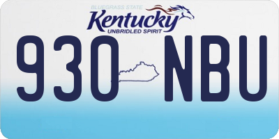 KY license plate 930NBU