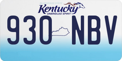 KY license plate 930NBV