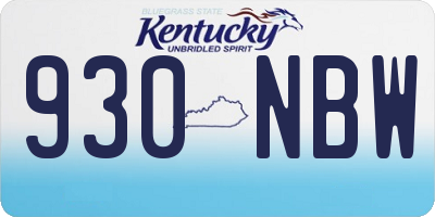 KY license plate 930NBW