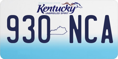 KY license plate 930NCA