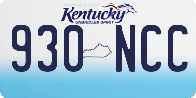 KY license plate 930NCC