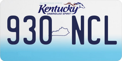 KY license plate 930NCL