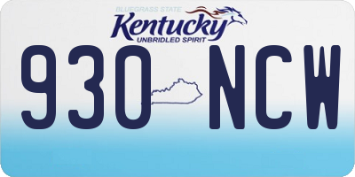 KY license plate 930NCW