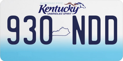 KY license plate 930NDD