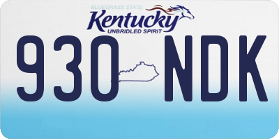 KY license plate 930NDK