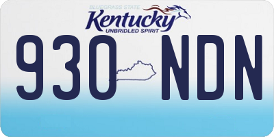 KY license plate 930NDN