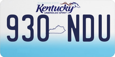 KY license plate 930NDU