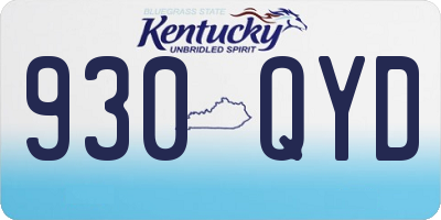 KY license plate 930QYD