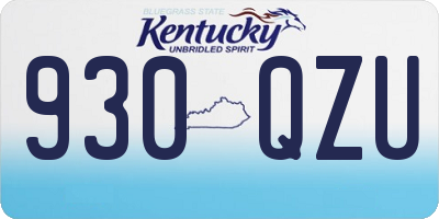 KY license plate 930QZU