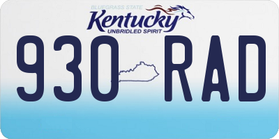 KY license plate 930RAD