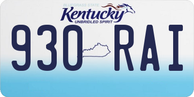KY license plate 930RAI
