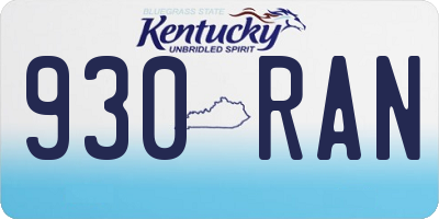 KY license plate 930RAN