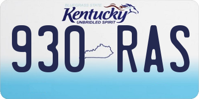 KY license plate 930RAS