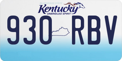 KY license plate 930RBV