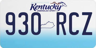 KY license plate 930RCZ