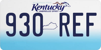 KY license plate 930REF