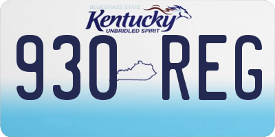 KY license plate 930REG