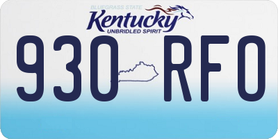 KY license plate 930RFO