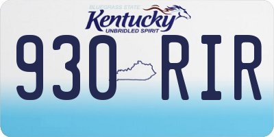 KY license plate 930RIR