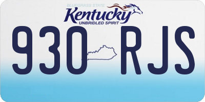 KY license plate 930RJS