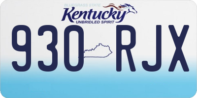 KY license plate 930RJX