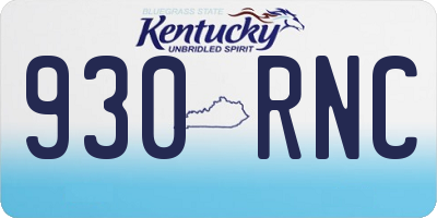 KY license plate 930RNC