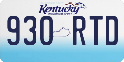 KY license plate 930RTD