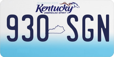 KY license plate 930SGN