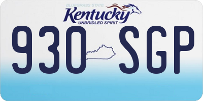 KY license plate 930SGP