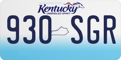 KY license plate 930SGR