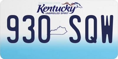KY license plate 930SQW