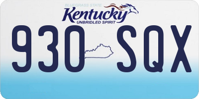 KY license plate 930SQX