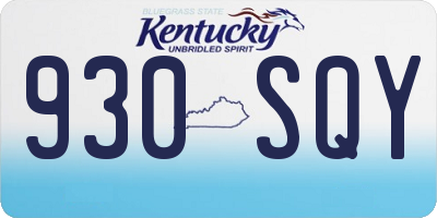 KY license plate 930SQY