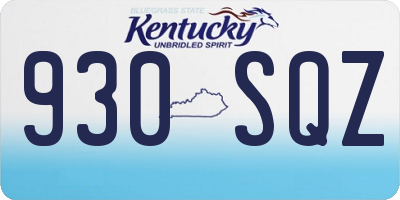 KY license plate 930SQZ