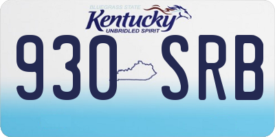 KY license plate 930SRB
