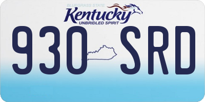 KY license plate 930SRD