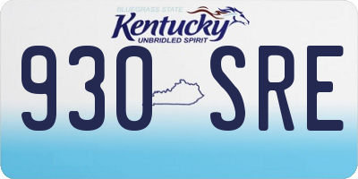 KY license plate 930SRE