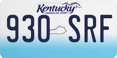 KY license plate 930SRF
